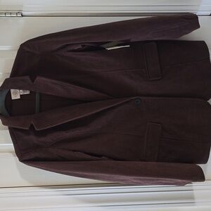 ST. JOHN'S BAY BRAND WOMEN'S BROWN CORDUROY BLAZER SIZE SMALL